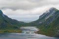Amazing nature of mountains in Lofoten islands, Norway