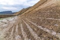 Amazing nature patterns in the form of stairs on a mountainside Royalty Free Stock Photo