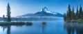 Amazing nature photography from Oregon with montains, lake, trees. Beautiful reflection in water. Royalty Free Stock Photo