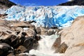 Amazing Nigardsbreen glacier in mountains Royalty Free Stock Photo