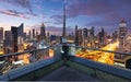 Amazing night Dubai downtown skyline, Dubai, United Arab Emirates