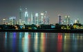 Amazing night dubai downtown skyline, Dubai, United Arab Emirates Royalty Free Stock Photo