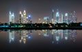 Amazing night dubai downtown skyline, Dubai, United Arab Emirates Royalty Free Stock Photo