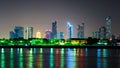 Amazing night dubai downtown skyline, Dubai, United Arab Emirates Royalty Free Stock Photo