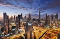 Amazing night Dubai downtown skyline, Dubai, United Arab Emirates Royalty Free Stock Photo