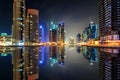 Amazing night dubai marina skyline, Dubai, United Arab Emirates Royalty Free Stock Photo