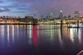 Amazing Night panorama of Thames River, London, England Royalty Free Stock Photo