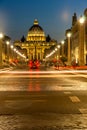 Night photo of Vatican and St. Peter`s Basilica in Rome, Italy Royalty Free Stock Photo