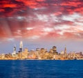 Amazing night skyline of San Francisco, CA Royalty Free Stock Photo