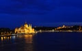 Night view of Budapest parlament Royalty Free Stock Photo