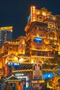Amazing night view of the Hongyadong commercial district, Chongqing, China