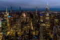 Amazing night view of NY from above. Manhattan Business District Royalty Free Stock Photo