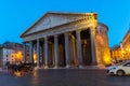 Amazing Night view of Pantheon and Piazza della Rotonda in city of Rome, Italy Royalty Free Stock Photo