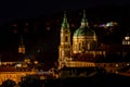 Night view on Prague Castle from the roof in Czech Royalty Free Stock Photo