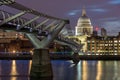 Amazing Night view of St. Paul's Cathedral from Thames river, London, England Royalty Free Stock Photo