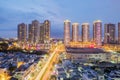 Amazing nightscape of Ho chi Minh city, Vietnam Royalty Free Stock Photo