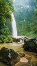 Amazing Nungnung waterfall, Rocks and some Waterdrops, Bali, Indonesia