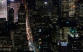 Amazing NYC night aerial view. Manhattan district Royalty Free Stock Photo