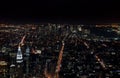 Amazing NYC night aerial view. Manhattan district Royalty Free Stock Photo