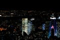 Amazing NYC night aerial view. Manhattan district Royalty Free Stock Photo