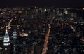 Amazing NYC night aerial view. Manhattan district