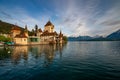 Amazing Oberhofen castle on Lake Thun, Switzerland Royalty Free Stock Photo