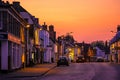 Amazing orange sunset over Hadleigh town high street , England