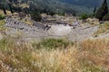 Amazing Panorama of Amphitheatre in Ancient Greek archaeological site of Delphi, Greece