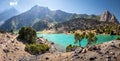 Amazing panorama of Fann mountains range and Allo lake, Tajikistan