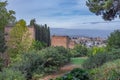 Amazing panorama of Granada city and Alhambra's Alcazaba fortress. Andalusia, Spain Royalty Free Stock Photo