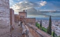 Amazing panorama of Granada city and Alhambra's Alcazaba fortress. Andalusia, Spain Royalty Free Stock Photo