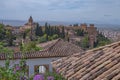 Amazing panorama of Granada city and Alhambra's Alcazaba fortress. Andalusia, Spain Royalty Free Stock Photo