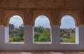 Amazing panorama of Granada city and Alhambra's Alcazaba fortress. Andalusia, Spain Royalty Free Stock Photo