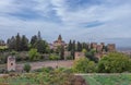 Amazing panorama of Granada city and Alhambra's Alcazaba fortress. Andalusia, Spain Royalty Free Stock Photo