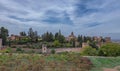 Amazing panorama of Granada city and Alhambra's Alcazaba fortress. Andalusia, Spain Royalty Free Stock Photo