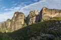 Amazing Panorama of Holy Monastery of Varlaam in Meteora, Greece Royalty Free Stock Photo