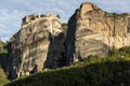 Amazing Panorama of Holy Monastery of Varlaam in Meteora, Greece Royalty Free Stock Photo