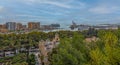 Amazing panorama of Malaga city on a beautiful sunny day. Scenic view of the Malaga city from the Alcazaba citadel. Spain Royalty Free Stock Photo