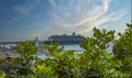 Amazing panorama of Malaga city on a beautiful sunny day. Scenic view of the Malaga city from the Alcazaba citadel. Spain Royalty Free Stock Photo