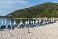 Amazing panorama of Mikros Gialos beach, Lefkada, Greece