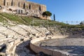 Panorama of ruins of theatre of Dionysus in Acropolis of Athens, Attica, Greece