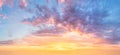 Amazing Panorama of  Sunset  Sunrise Sundown Sky with colorful clouds Royalty Free Stock Photo