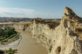 Amazing panorama view of Vashlovani protected park, Georgia. Semi dessert area.Impressive view of summer mountain landscape,cliffs