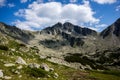 Amazing panorama of the Yalovarnika peaks in Pirin Mountain Royalty Free Stock Photo