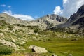 Amazing panorama of the Yalovarnika peaks in Pirin Mountain Royalty Free Stock Photo