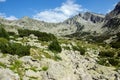 Amazing panorama of the Yalovarnika peaks in Pirin Mountain Royalty Free Stock Photo