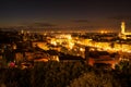 Night view of Florence city, Italy Royalty Free Stock Photo