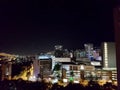 Amazing panoramic night view or landscape of the city of Medellin in Colombia, with skybuildings and parks