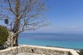 Panoramic view of beach of town of Afytos, Kassandra, Chalkidiki, Central Macedonia, Greece Royalty Free Stock Photo