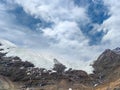 Amazing panoramic view of beautiful Karola Glacier in Tibet Royalty Free Stock Photo